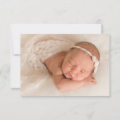 Baby Cow Rustic Floral Baby Faire-part de naissanc (Dos)