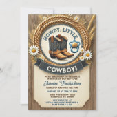 Baby Cowboy Bleu Baby shower Occidental Invitation (Devant)