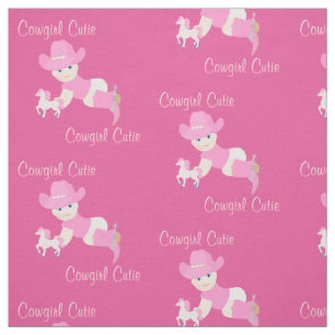 Baby Cowgirl met roze Pet en cowboy Boots fabric Stof