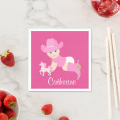 Baby cowgirl met roze Pet en laarzen feest Servet (Insitu)