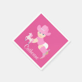Baby cowgirl met roze Pet en laarzen feest Servet (Hoek)
