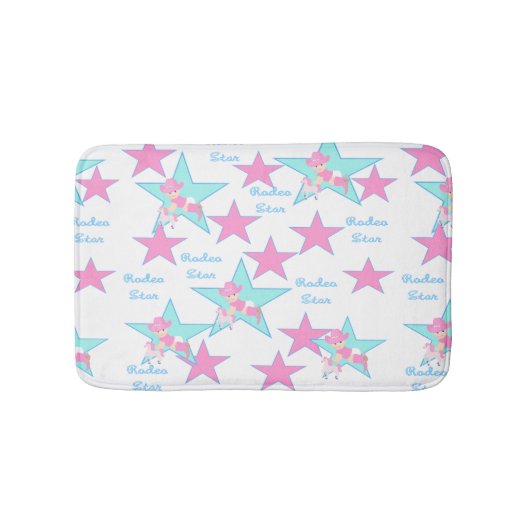 Baby Cowgirl roze Pet en Speelgoed paardenrodeo ba Badmat (Voorkant)
