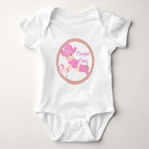 Baby Cowgirl Roze Pet laarzen en paard Romper