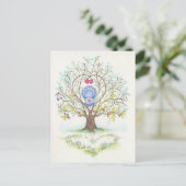 Baby Cradle in A Tree of Hearts and Love Briefkaart (Staand voorkant)