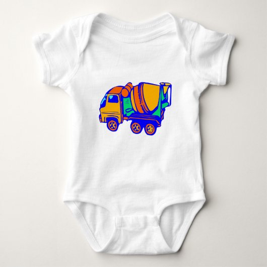 BABY CREEPER CEMENT TRUCK ROMPER (Voorkant)