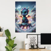 Baby Crystal Dragon | Cute Fantasy Art Poster (Bureau à domicile)