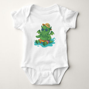Baby Cthulhu dartelend in het water Romper