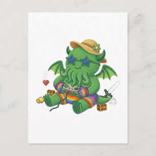 Baby Cthulhu Gamer wordt Briefkaart