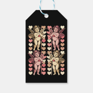 Baby Cupid Coquette boog Retro Valentijnsdag Cadeaulabel