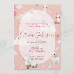 Baby Cupid Dieren Baby Shower Uitnodiging