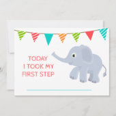 Baby Cute Maandelijkse Groei Blauwe Elephant Kaart (Voorkant)
