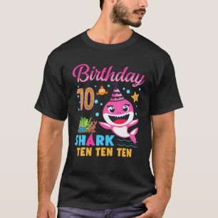 Baby Cute Shark 10th Birthday Boy Girl 10-jarig T-shirt