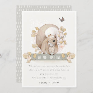 Baby Cute Woodland Floral Squirrel Kaart