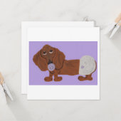Baby Dachshund Kaart (Voorkant / Achterkant in situ)