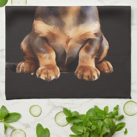 Baby Dachshund Theedoek (Gevouwen)