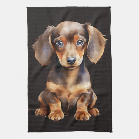 Baby Dachshund Theedoek (Verticaal)