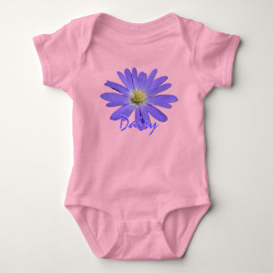 Baby Daisy Creeper Biologische Paarse Bloem Baby T Romper