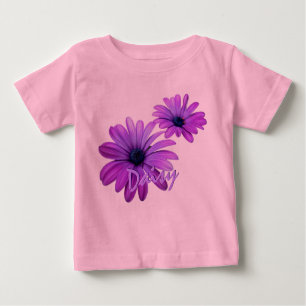 Baby Daisy T-shirt Gepersonaliseerd Paarse Baby Sh