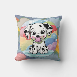 Baby Dalmatiër met een fopspeen - Geboorte Stats Kussen