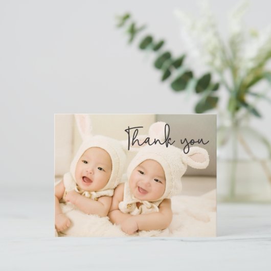 Baby, Dank u, de Aankondiging van de Tweeling van Briefkaart (Staand voorkant)