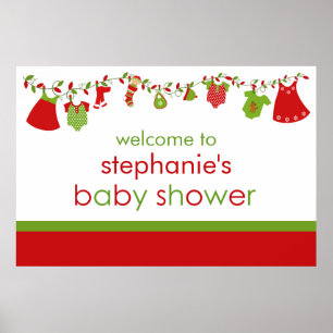 Baby de Noël Buanderie Girl Poster Baby shower