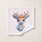 Baby Deer avec Antlers et Flowers Motif (Gant de toilette)