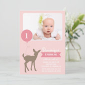 Baby Deer avec un ballon Photo Invitation Annivers (Debout devant)