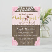 Baby Deer Doe Rustic Girl Shower Invitation (Debout devant)