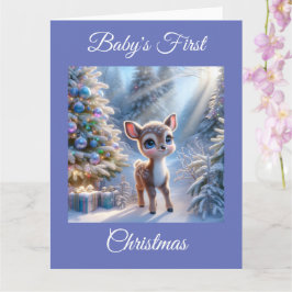 Baby Deer Eerste Kerstdag Kaart