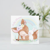 Baby Deer en Bunny Kaart (Staand voorkant)