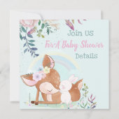 Baby Deer en Bunny Kaart (Achterkant)