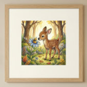 Baby Deer Fawn Forest Animals Nursery Poster