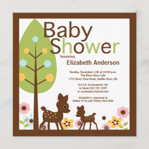 Baby Deer Gender Neutrale Baby shower Uitnodiging