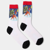 Baby Deer in Santa Hat Crew-Sokken Sokken (Rechts)