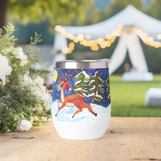 Baby Deer in Santa Hat "Kunst door kinderen" (Huwelijk)