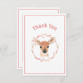 Baby Deer Simple Rustic Hartelijk dank Bedankkaart (Voorkant / Achterkant)
