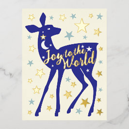Baby Deer & Stars Joy aan de wereld Folie Feestdagen Briefkaart