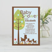 Baby Deer Twins Multiple Baby shower Invitation Kaart (Staand voorkant)