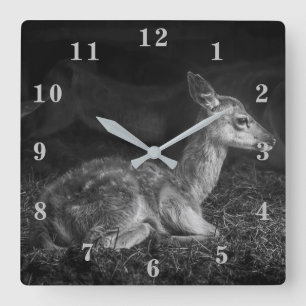 Baby Deer Vierkante Klok