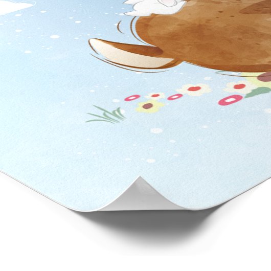 Baby deer with a baby bunnies poster (Coin)