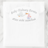 Baby Delivery Service ! Bitte nicht zuparken ! Ovale Sticker (Tas)