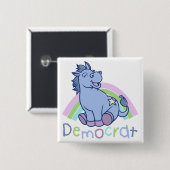 Baby Democraat Donkey Vierkante Button 5,1 Cm (Voorkant /achterkant)