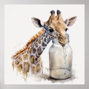 Baby dier voor de kinderkamer, Poster met cute gir