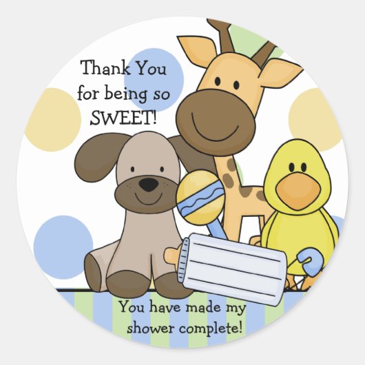 Baby Dieren Baby shower Sticker (Voorkant)