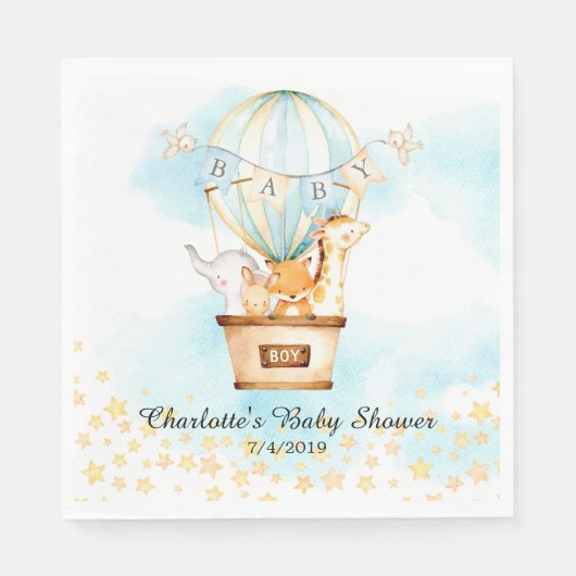 Baby Dieren Hete Luchtballon Douche Papier Servett Servet (Voorkant)