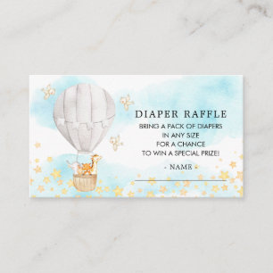 Baby Dieren Hete Luchtballon Luier Raffle Ticket Informatiekaartje