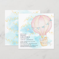 Baby-dieren Hot Air ballon Ride Baby Girl Shower