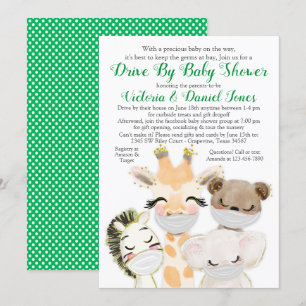 Baby Dieren in Maskers Drijven Door Covid Baby Sho Kaart
