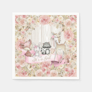 Baby Dieren Meisje Woodland Baby shower Servet