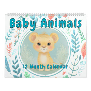 Baby Dieren Pastel Kleuren Douche   kinderkamer Kalender
